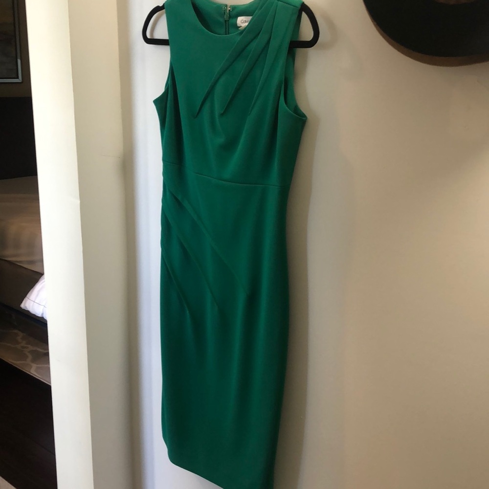 Green Calvin Klein above-the-knee cocktail dress